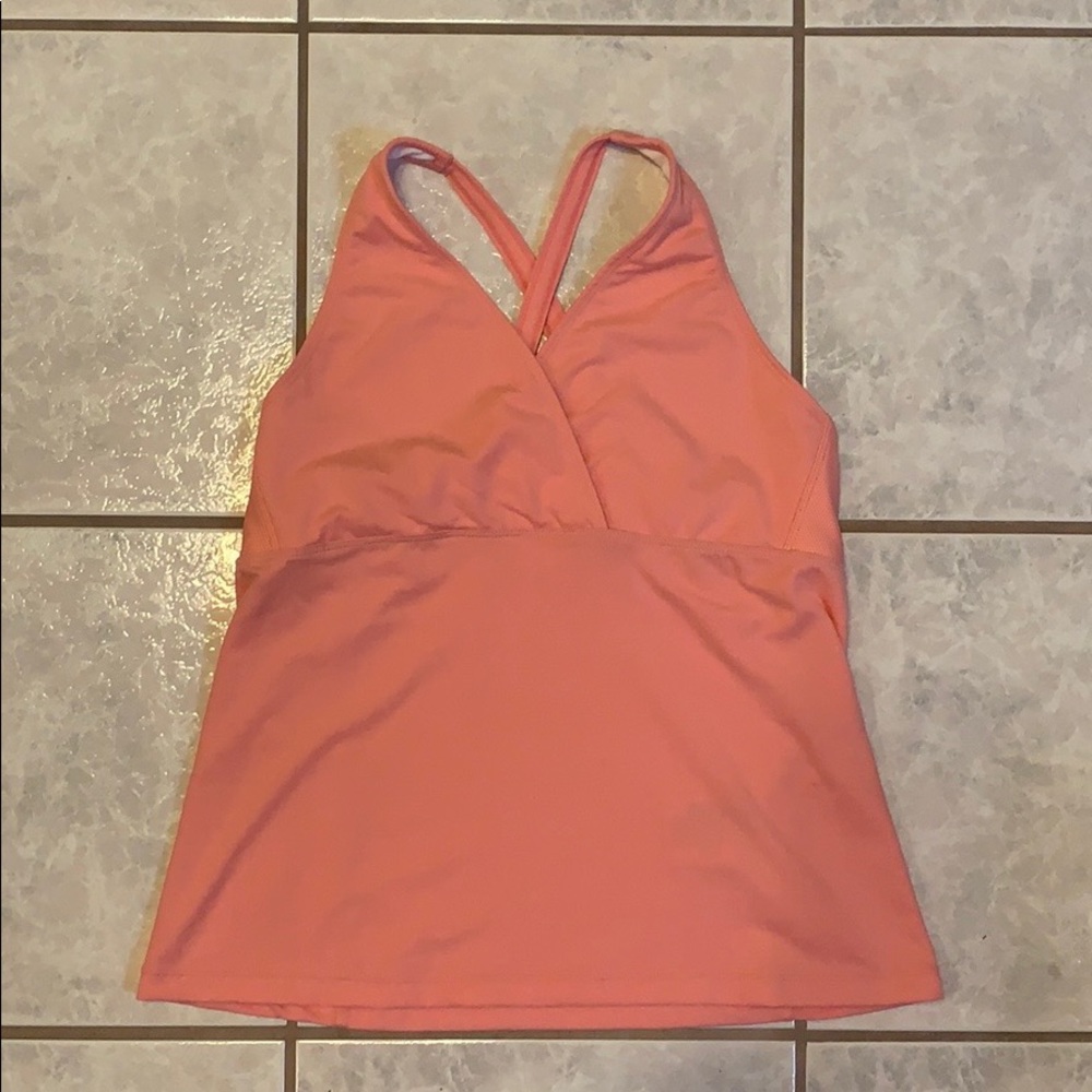 Nike Cross Back Tank Top Peach Salmon L